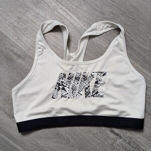 Nike Women's White and Black Sports Bra